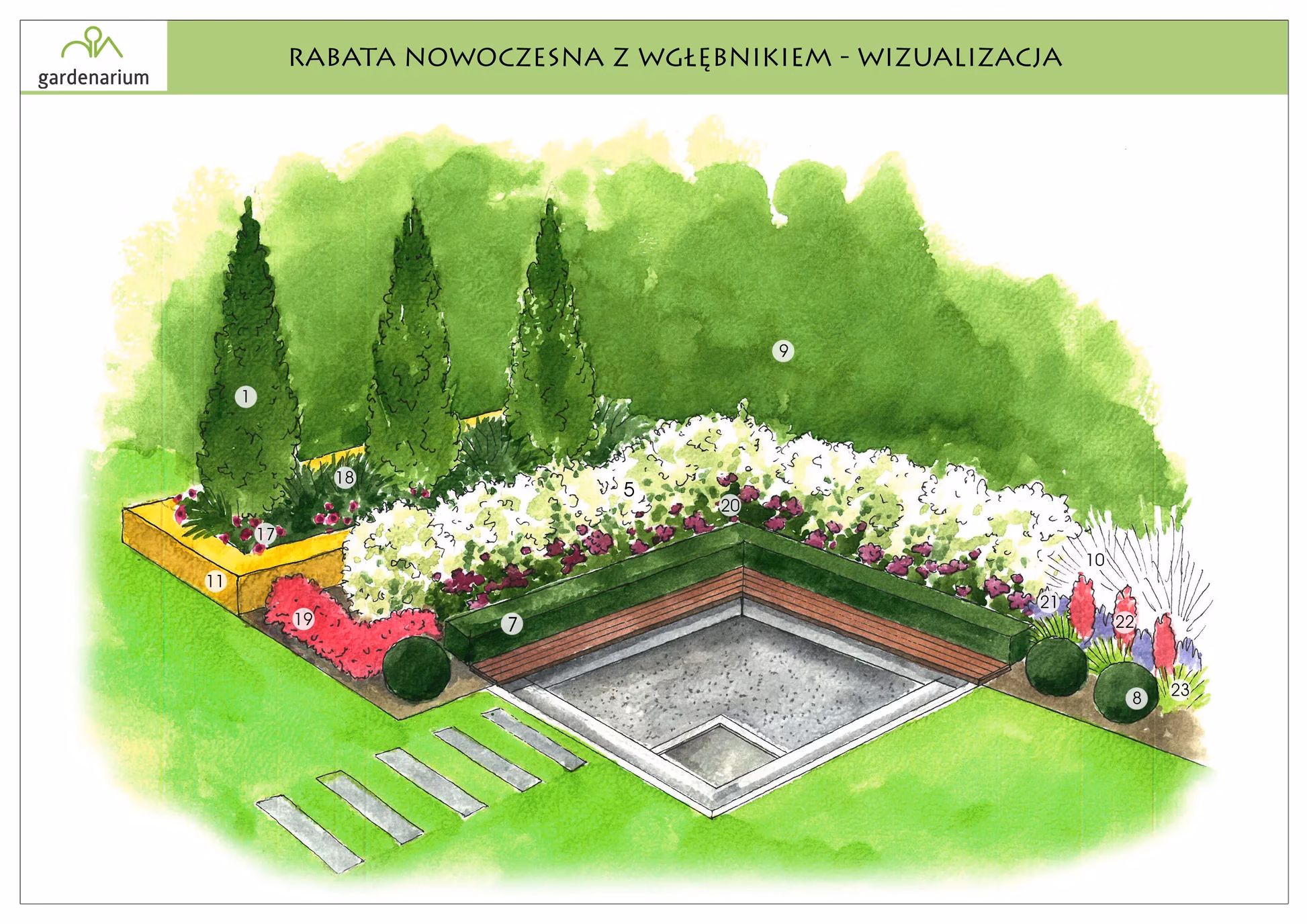 Nr 0012 Rabata nowoczesna z wgłębnikiem