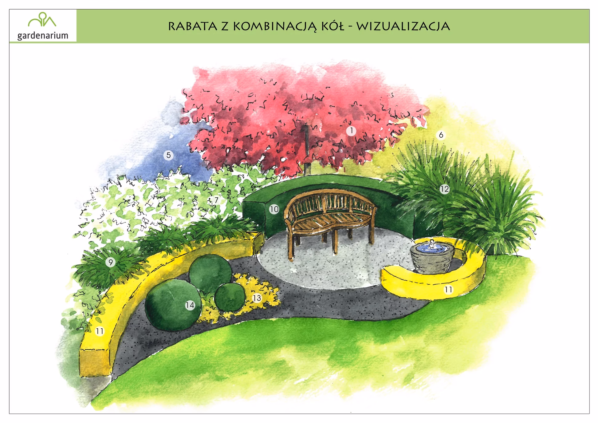 Nr 0005 Rabata z kombinacją kół i misą wodną Nr 0005 Rabata z kombinacją kół i misą wodną
